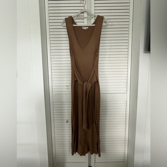 GOOD AMERICAN Rib Knit Tie Waist Midi Dress | 7 (3XL) - Picture 5 of 6
